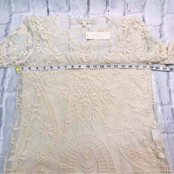 Adiva Embroidered Mesh Lace Top with Cami Sz. L NWT Fairycore - Picture 7 of 11